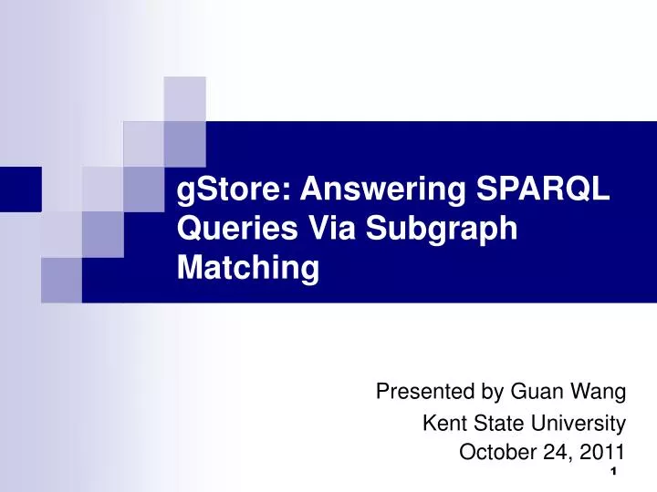 gstore answering sparql queries via subgraph matching