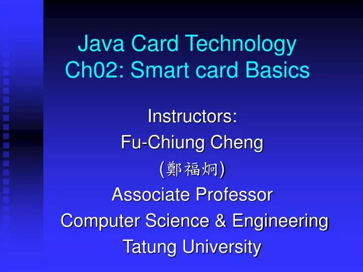 java card technology ch02 smart card basics