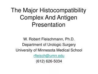 The Major Histocompatibility Complex And Antigen Presentation