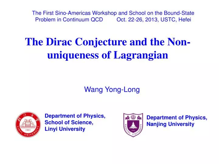 the dirac conjecture and the non uniqueness of lagrangian