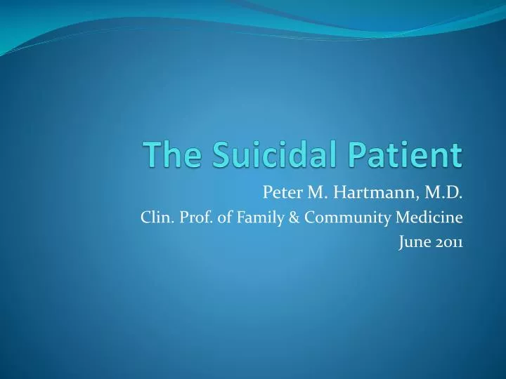 the suicidal patient