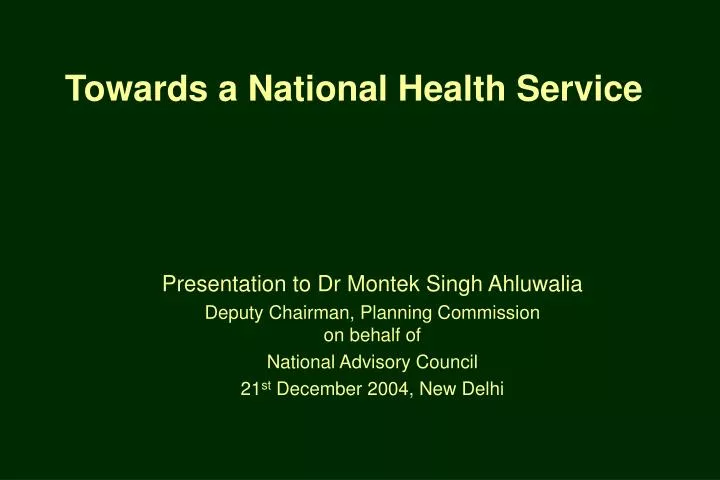 towards a national health service
