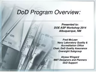 DoD Program Overview:
