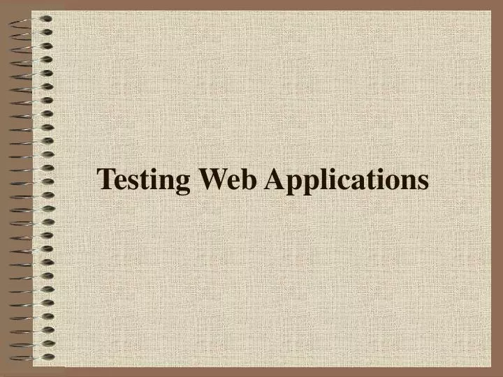 testing web applications