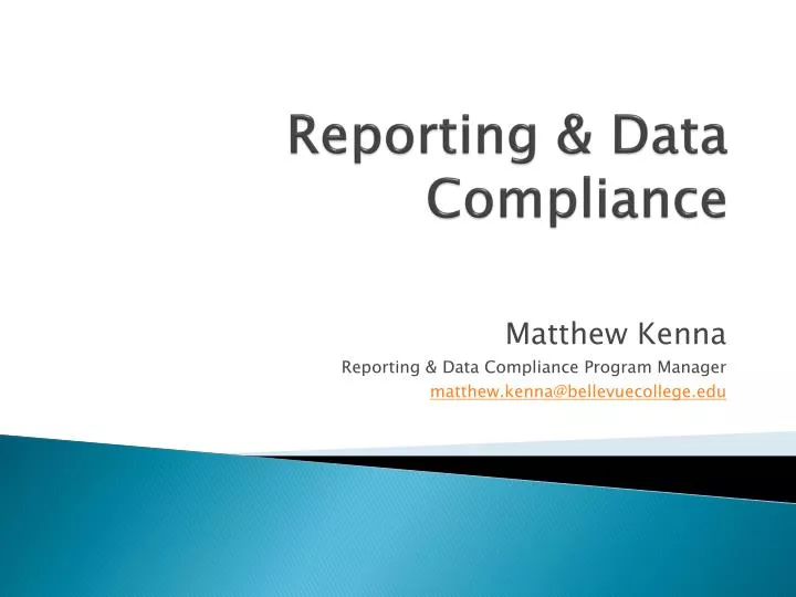 reporting data compliance