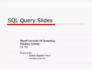 SQL Query Slides