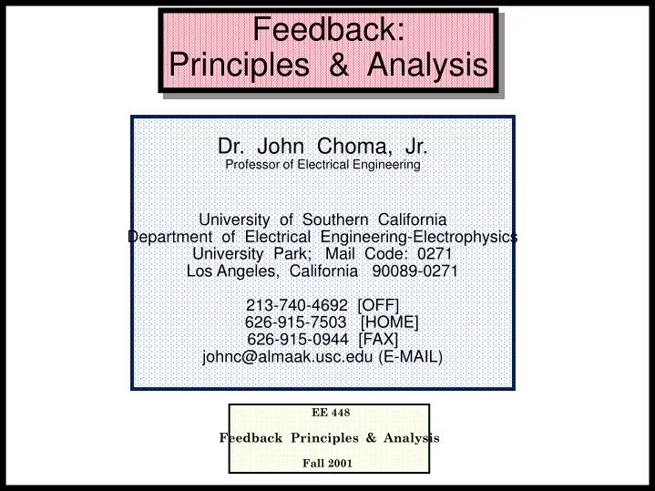 feedback principles analysis
