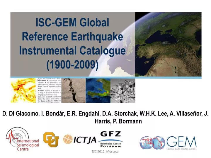 isc gem global reference earthquake instrumental catalogue 1900 2009