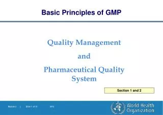 Quality Management and Pharmaceutical Quality System