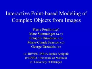 Interactive Point-based Modeling of Complex Objects from Images