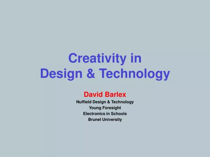 creativity in design technology
