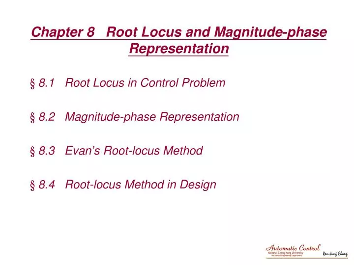 chapter 8 root locus and magnitude phase representation