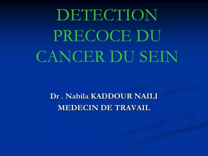 detection precoce du cancer du sein