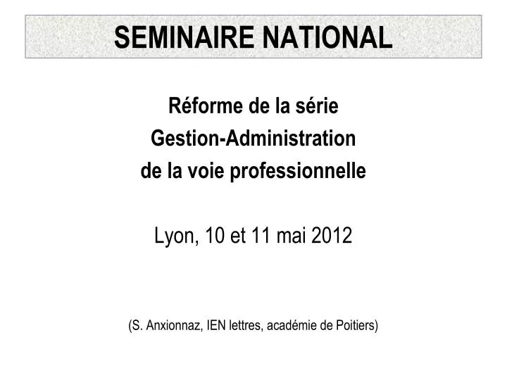 seminaire national