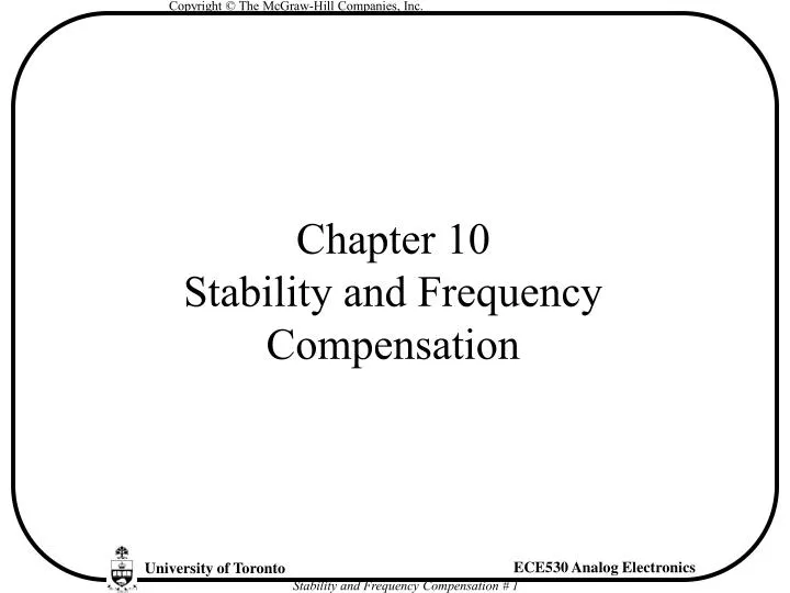 chapter 10 stability and frequency compensation