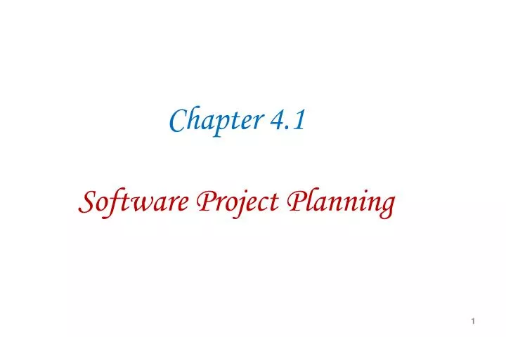 chapter 4 1 software project planning