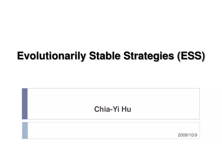 evolutionarily stable strategies ess