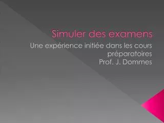 simuler des examens