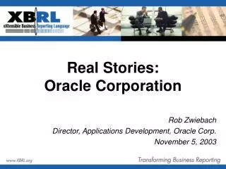 Real Stories: Oracle Corporation