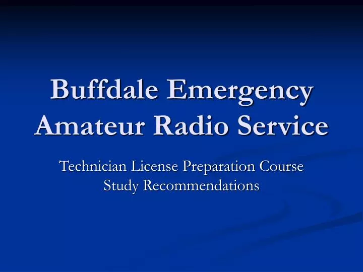 buffdale emergency amateur radio service