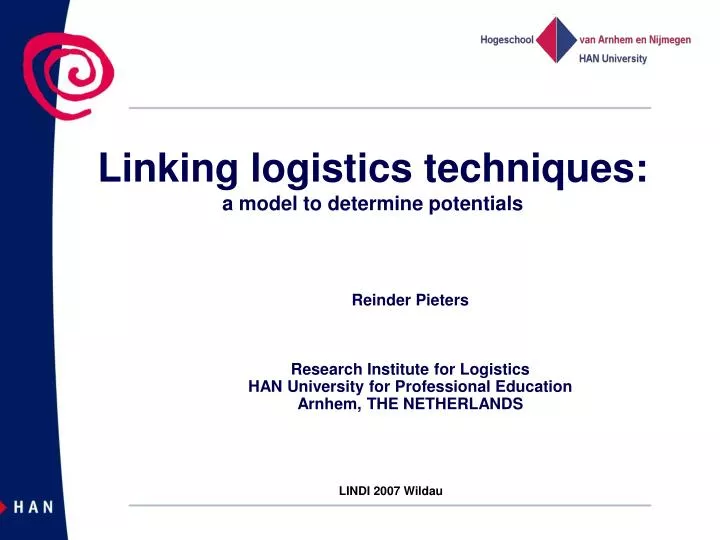 linking logistics techniques a model to determine potentials