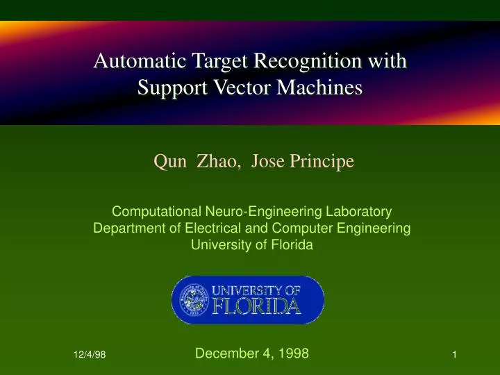automatic target recognition with support vector machines