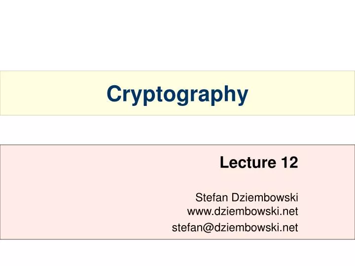 cryptography