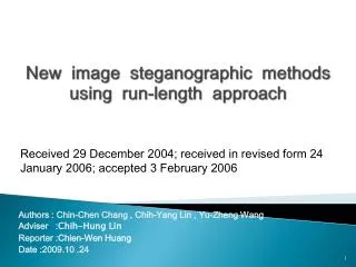 New image steganographic methods using run-length approach
