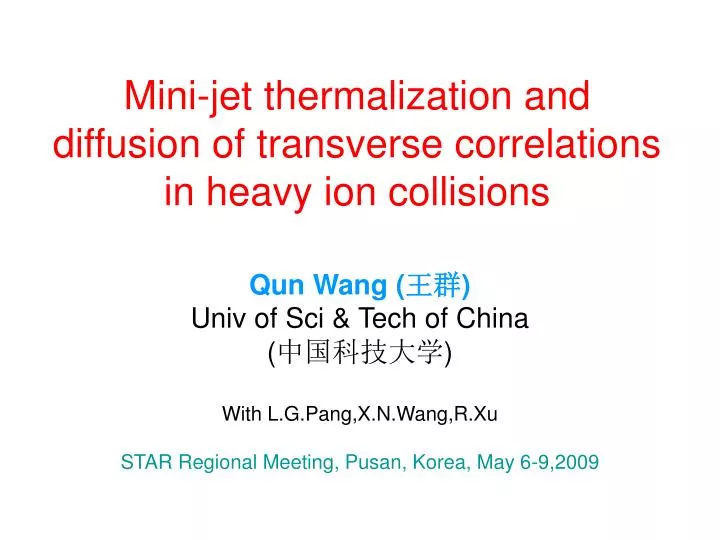 mini jet thermalization and diffusion of transverse correlations in heavy ion collisions