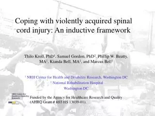 coping with violently acquired spinal cord injury an inductive framework