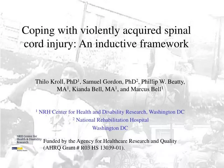 coping with violently acquired spinal cord injury an inductive framework