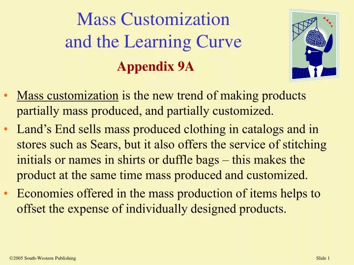 mass customization and the learning curve appendix 9a