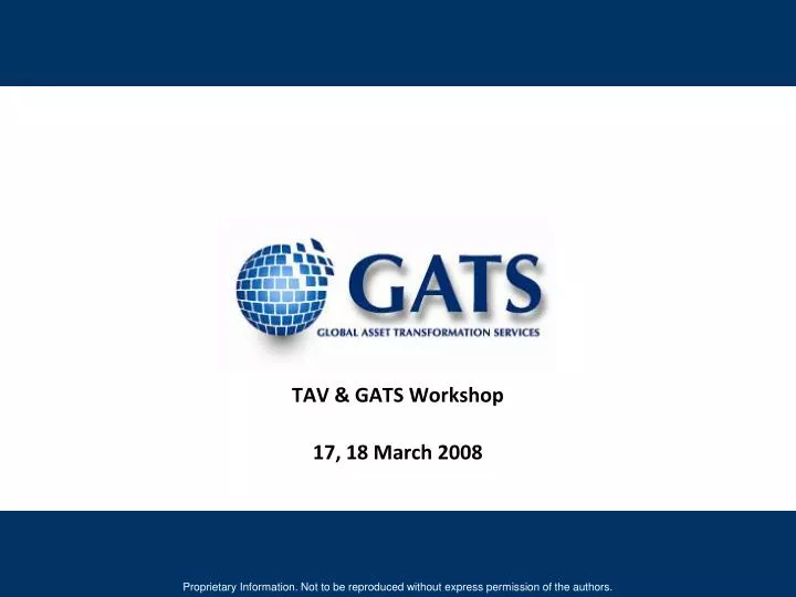 tav gats workshop 17 18 march 2008