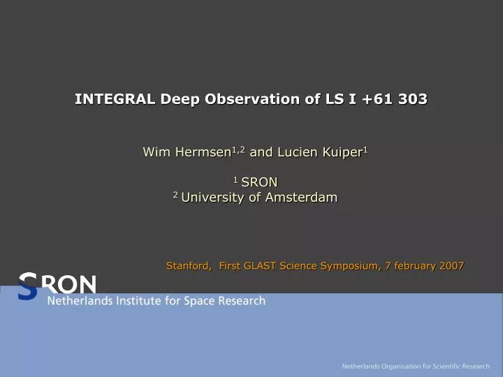 integral deep observation of ls i 61 303