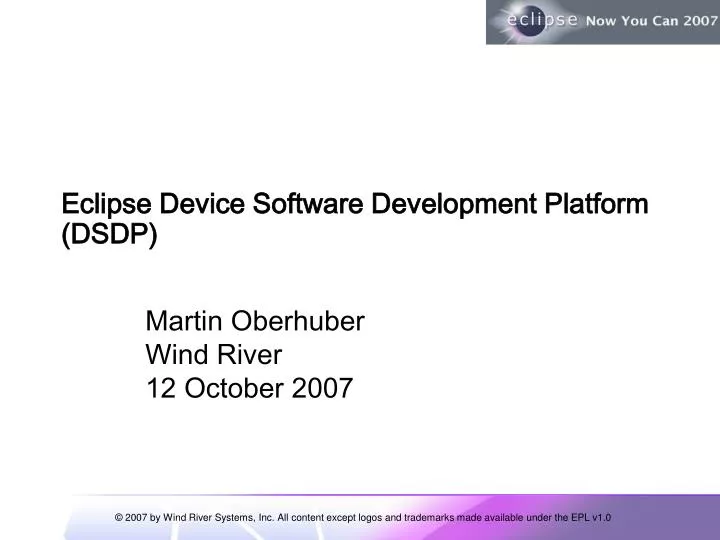 eclipse device software development platform dsdp