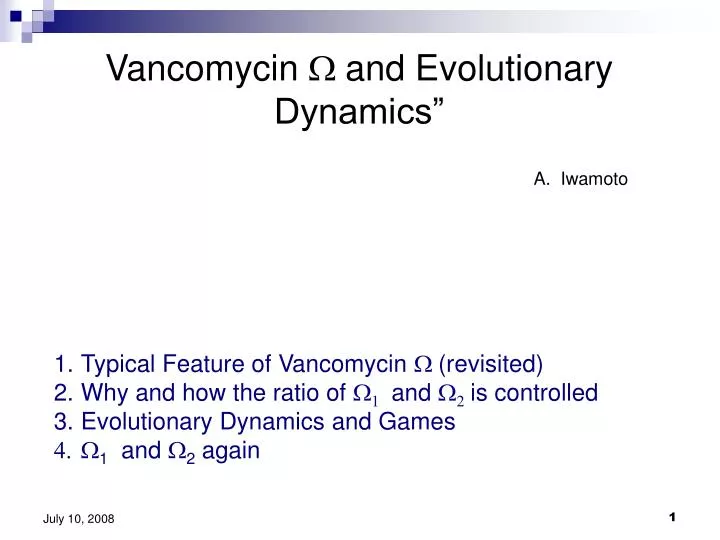 vancomycin w and evolutionary dynamics