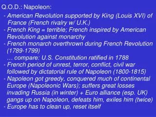 Q.O.D.: Napoleon: