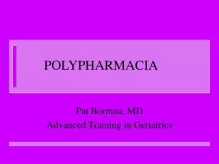 POLYPHARMACIA