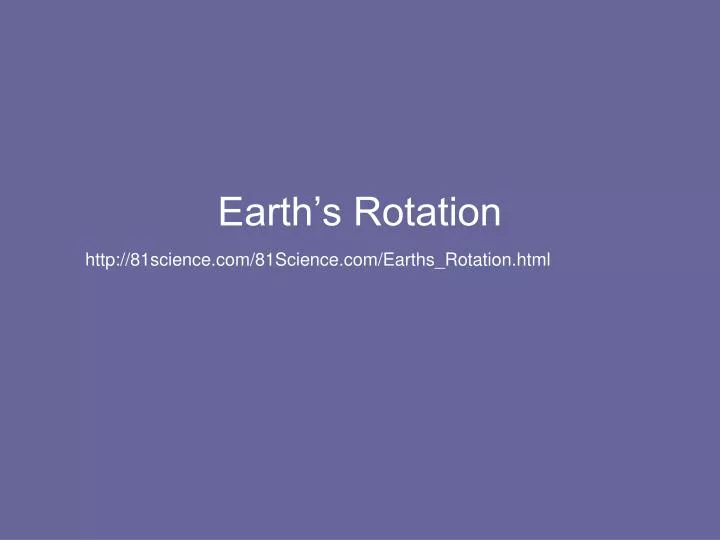 earth s rotation