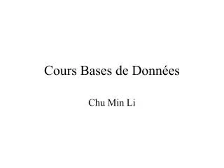 cours bases de donn es