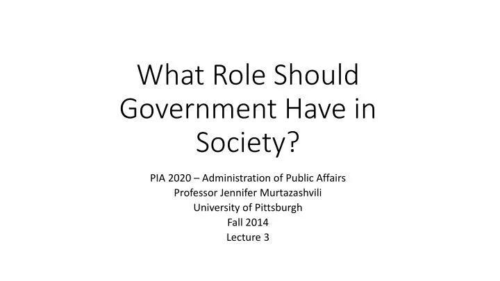 what role should government have in society