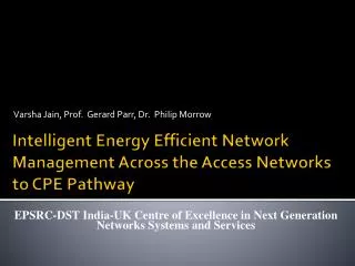 Intelligent Energy Efficient Network Management Across the Access Networks to CPE Pathway