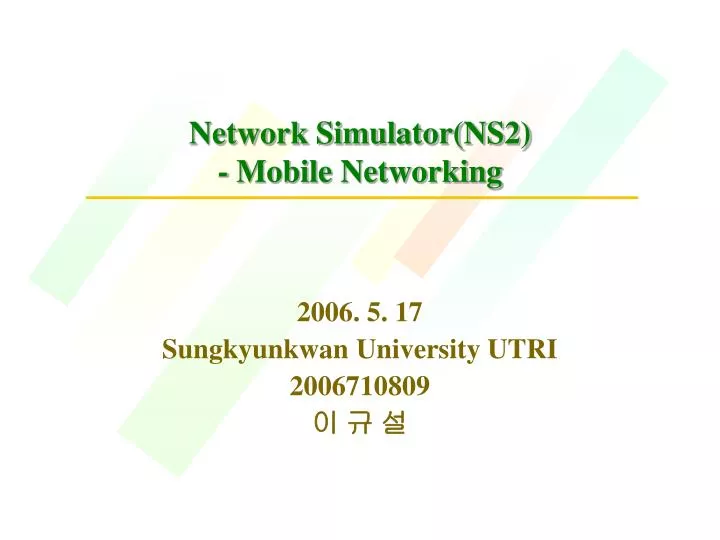 network simulator ns2 mobile networking