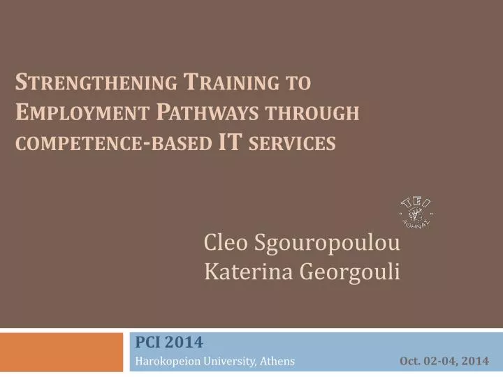 strengthening training to employment pathways through competence based it services