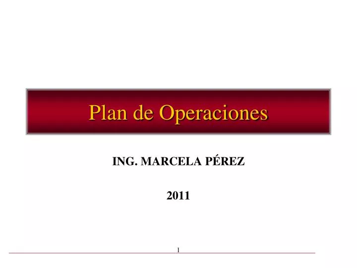plan de operaciones