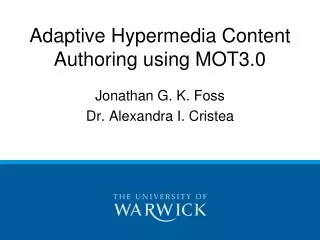 Adaptive Hypermedia Content Authoring using MOT3.0