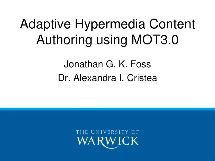 adaptive hypermedia content authoring using mot3 0