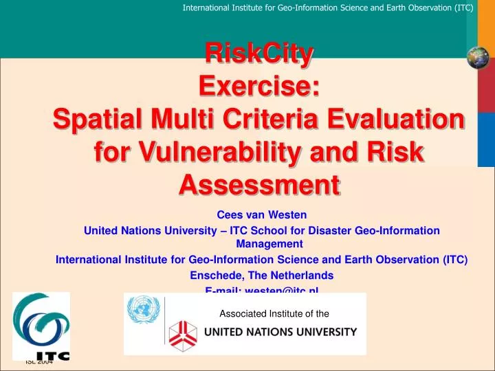 riskcity exercise spatial multi criteria evaluation for vulnerability and risk assessment