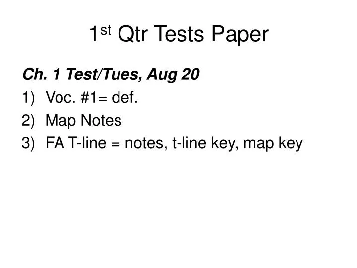 1 st qtr tests paper