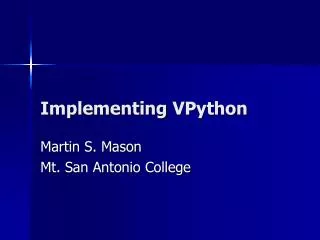 Implementing VPython